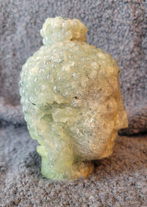 Prehnite Big Buddha Head Crystal Carving, Gorgeous!