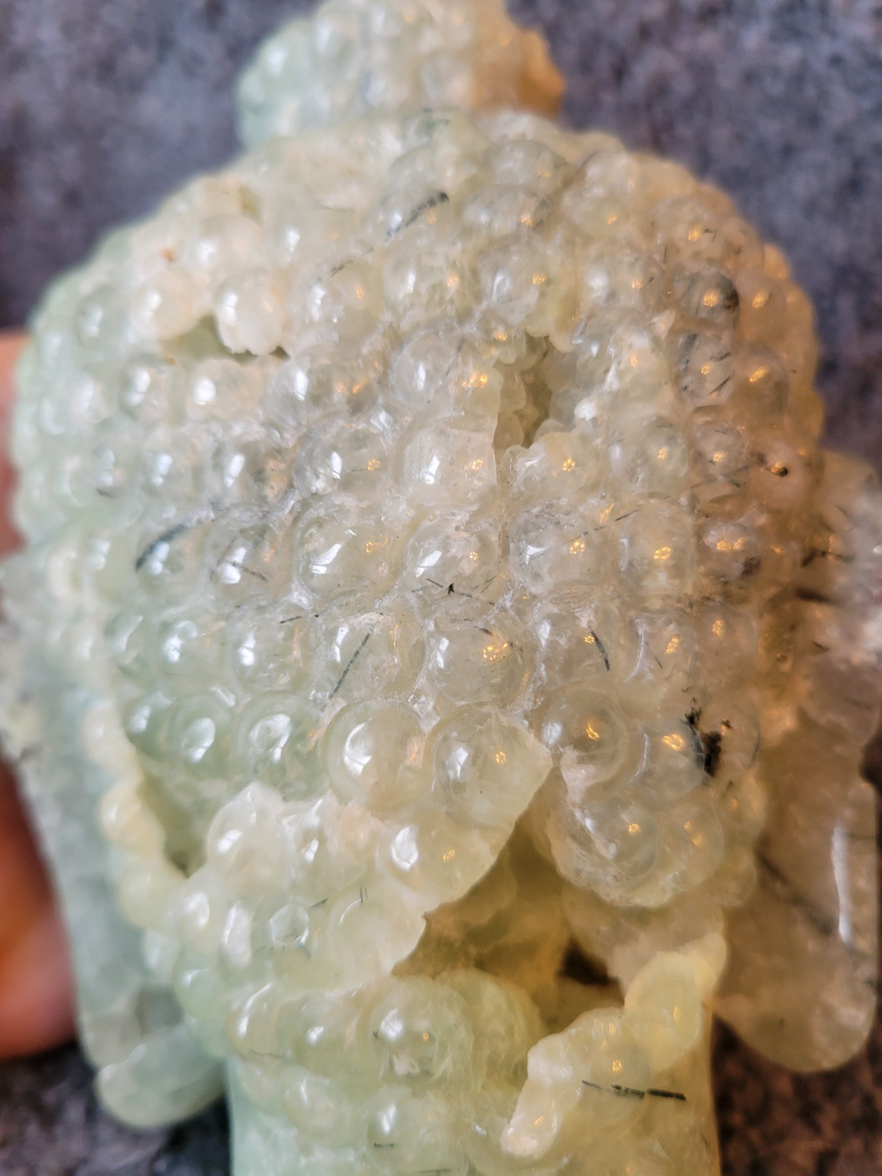 Prehnite Big Buddha Head Crystal Carving, Gorgeous!