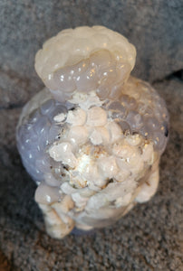 Flower Agate Big Buddha Head, Crystal Carving, Stunning!