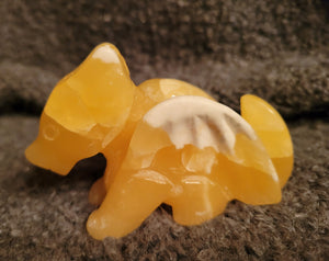 Orange & Pink Calcite, Flying Dragon, Fire Dragon, Small Dragon, Crystal Carving, Beautiful!