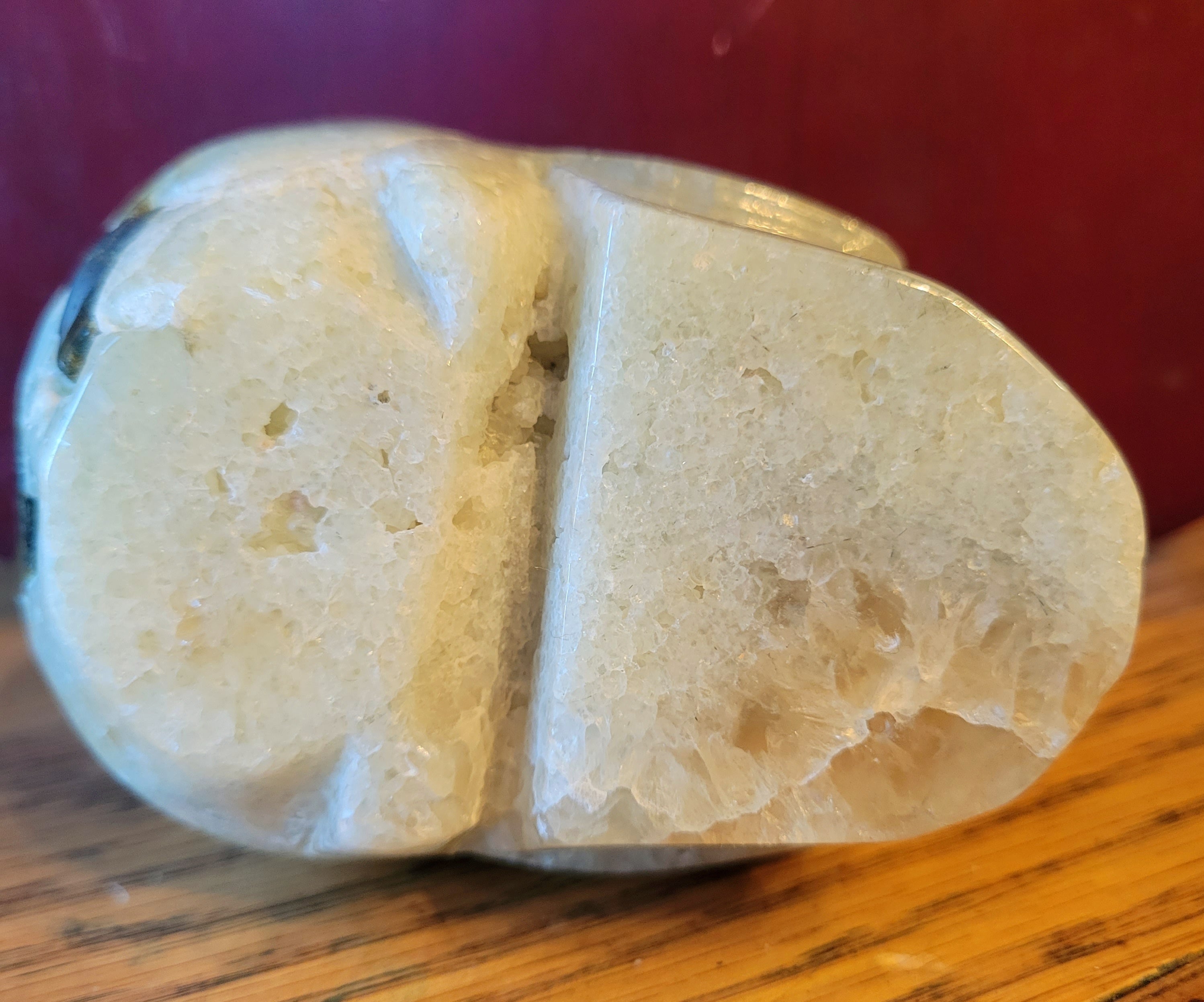 Prehnite Skull With Epidote Inclusions, Crystal Carving, Gorgeous!