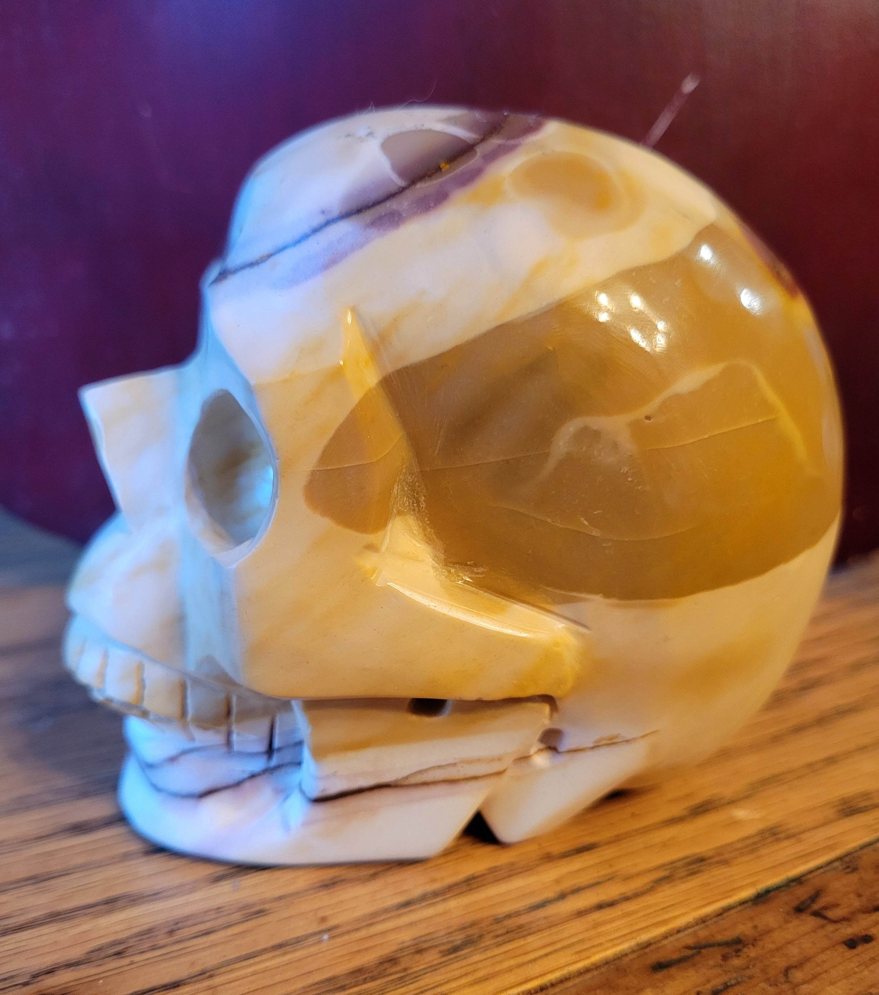 Colorful Mookaite, Big Skull Crystal Carving, Gorgeous!