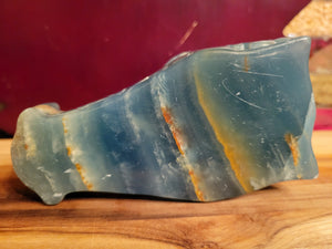 Blue Onyx Large Dragon Head, Fire Dragon, Flying Dragon, Crystal Carving With Beautiful Banding, Stunning!