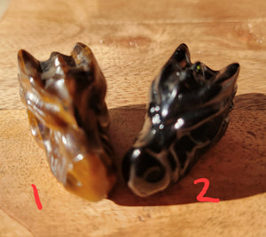 Miniature Dragon Heads, Fire Dragons, Mini Dragons, Crystal Carvings, Beautiful! Different Materials