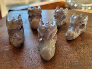 Miniature Dragon Head, Medium Dragon Heads, Fire Dragons, Crystal Carvings, Beautiful! Different Materials