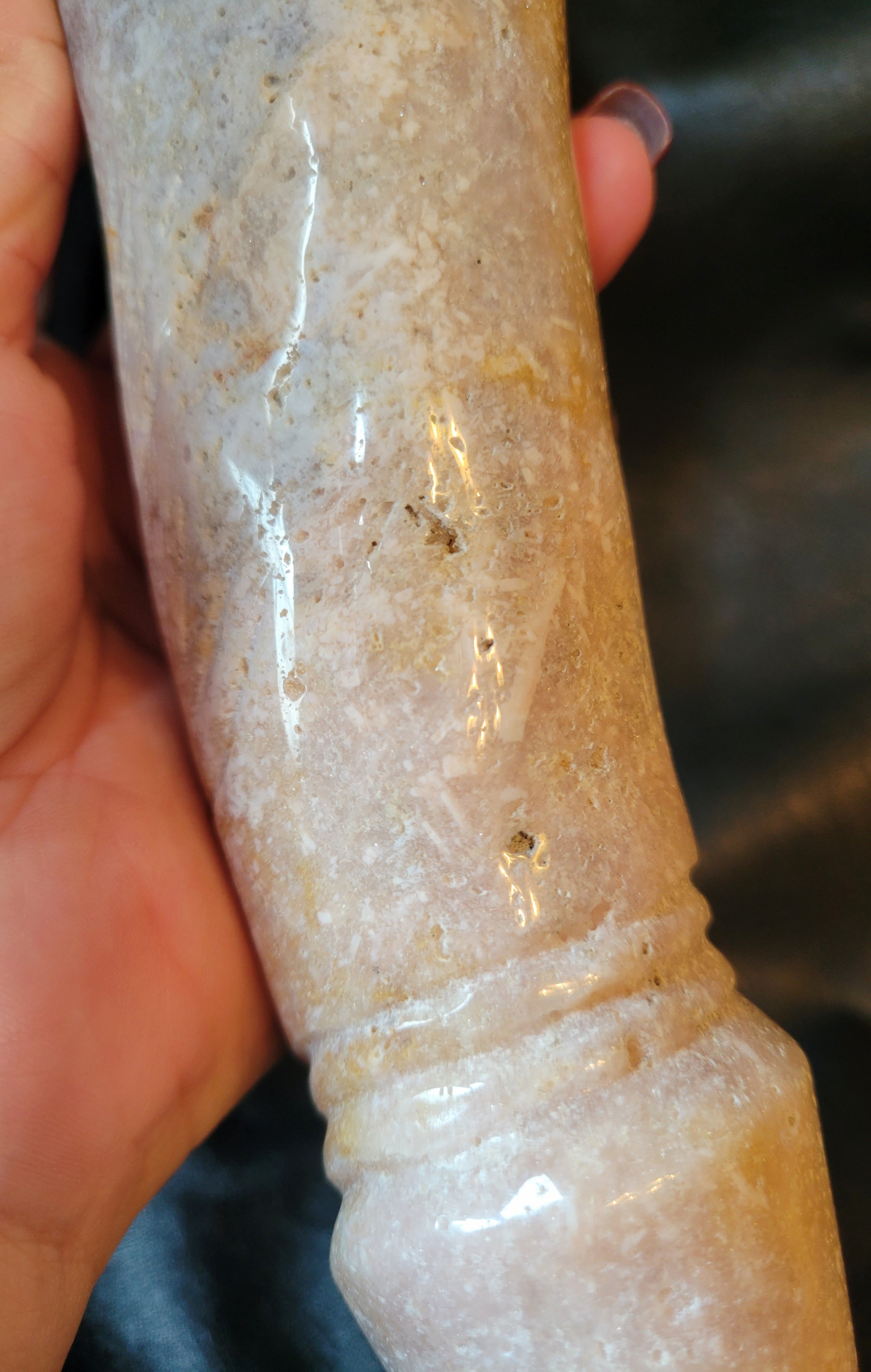 Crystal Carving, Large Penis, Phallus, Men's Part, Pink Amethyst, Sparkly!