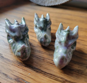 Miniature Dragon Head, Medium Dragon Heads, Fire Dragons, Crystal Carvings, Beautiful! Different Materials