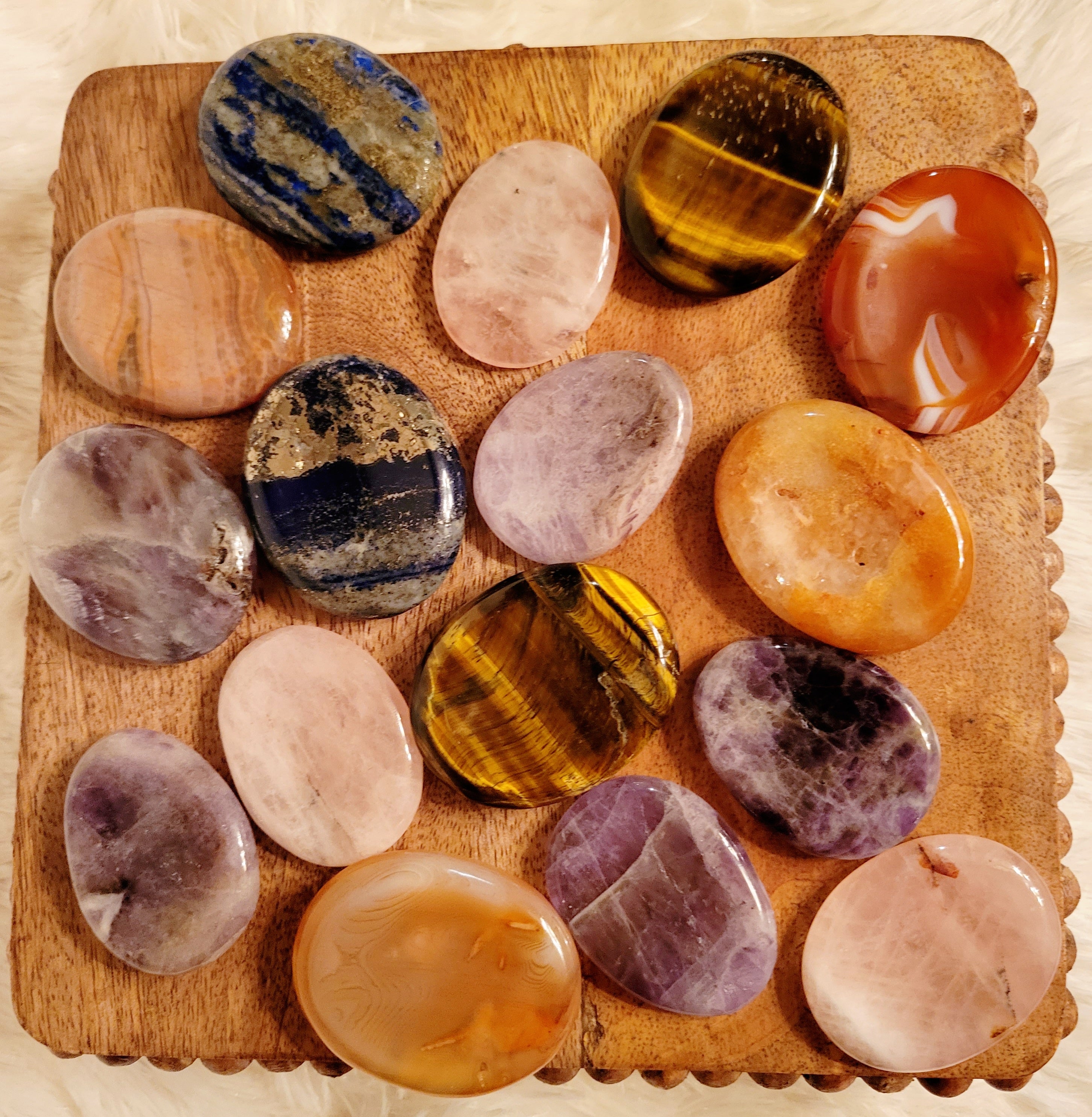 Worry Stones, Pocket Stones, Fidget Stones, Crystal Carvings, Different Materials