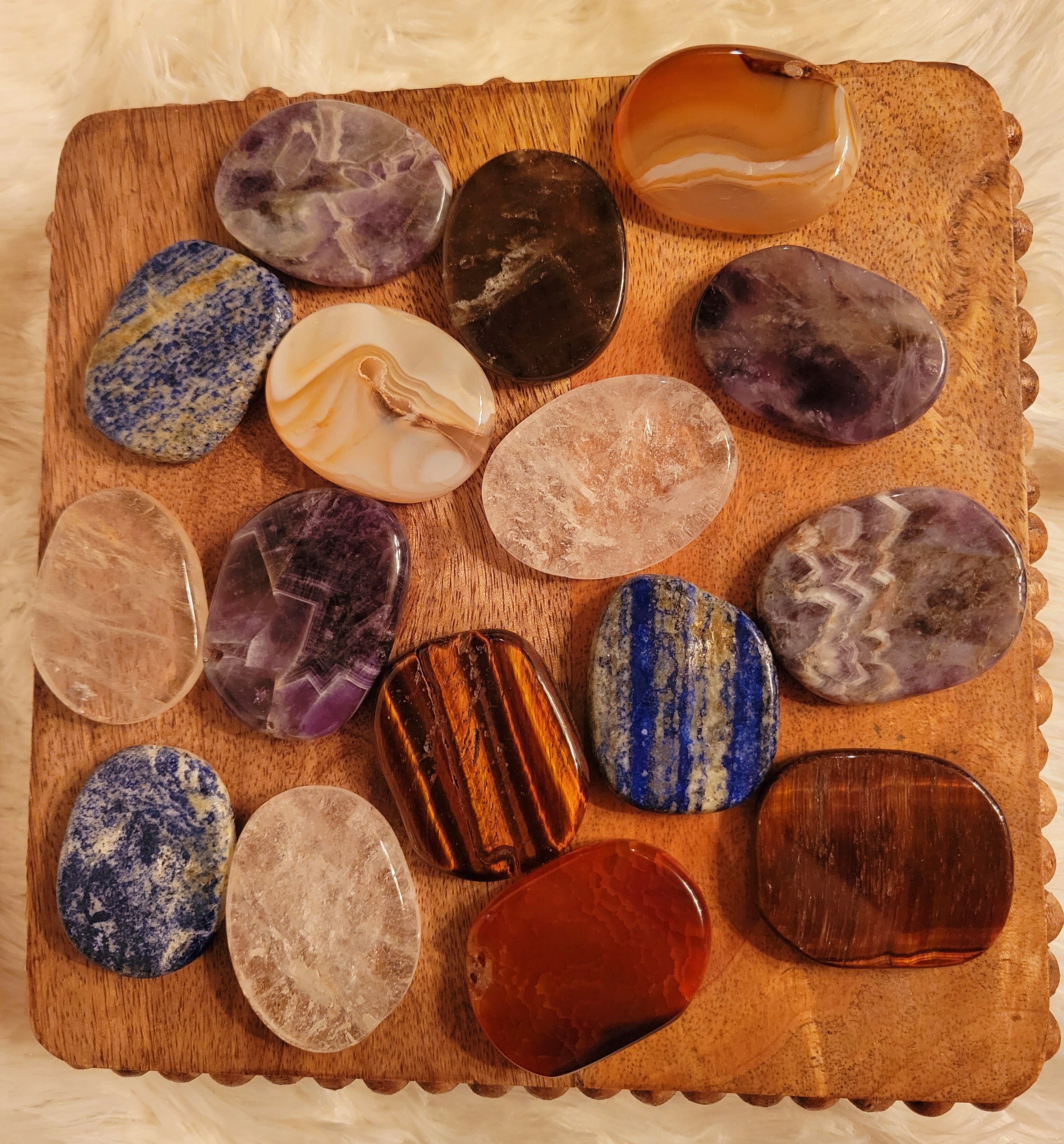 Slabs, Stone Slabs, Pocket Stone Slabs, Fidget Stones, Crystal Carvings, Different Materials