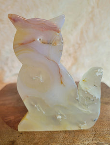 Agate Cat, Kitten shape, Slabs, Crystal Carvings, Gorgeous! Different Materials