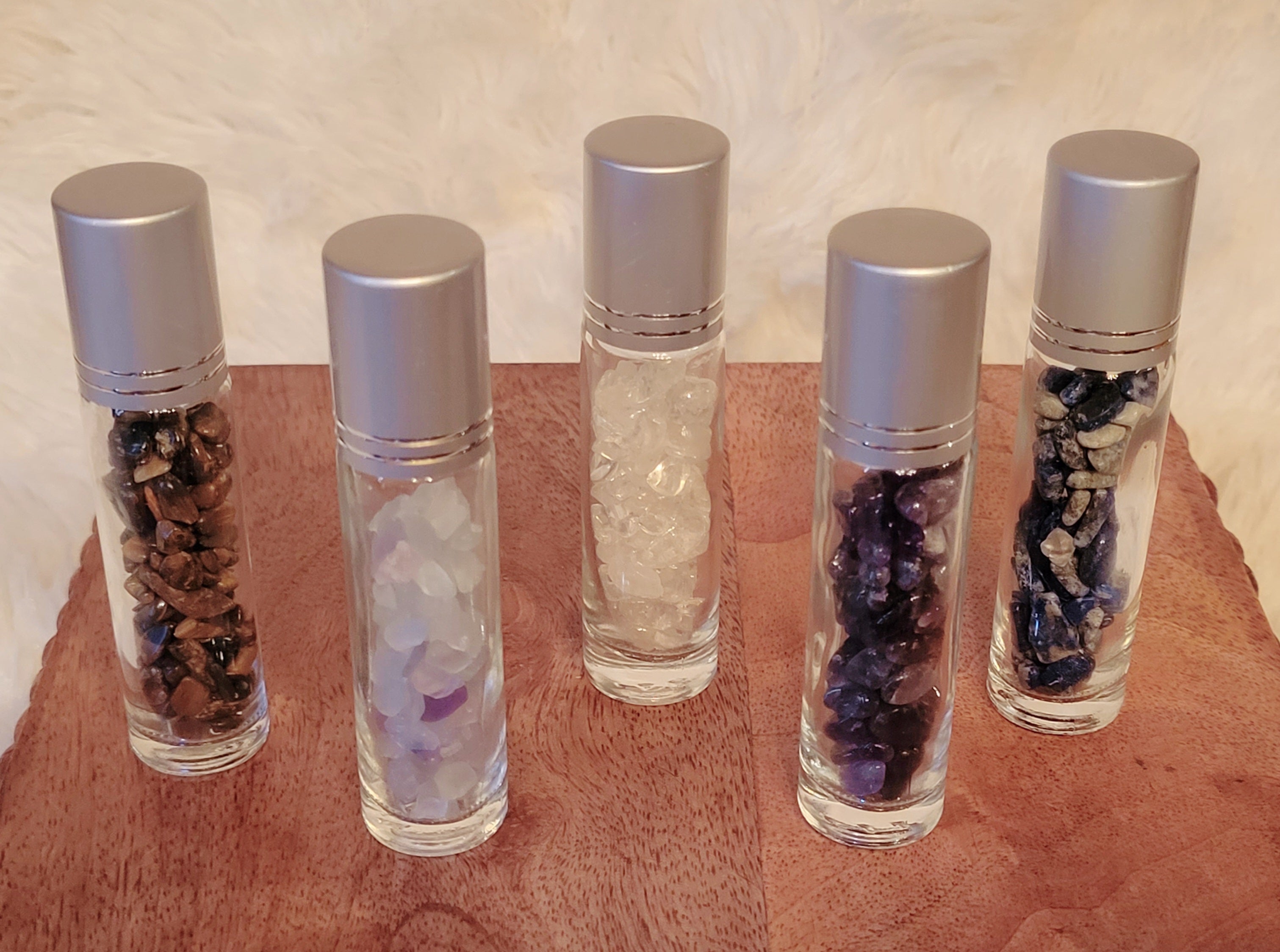 Crystal Perfume Bottle, Crystal Chips Roll-On, Crystal Carvings, Different Materials