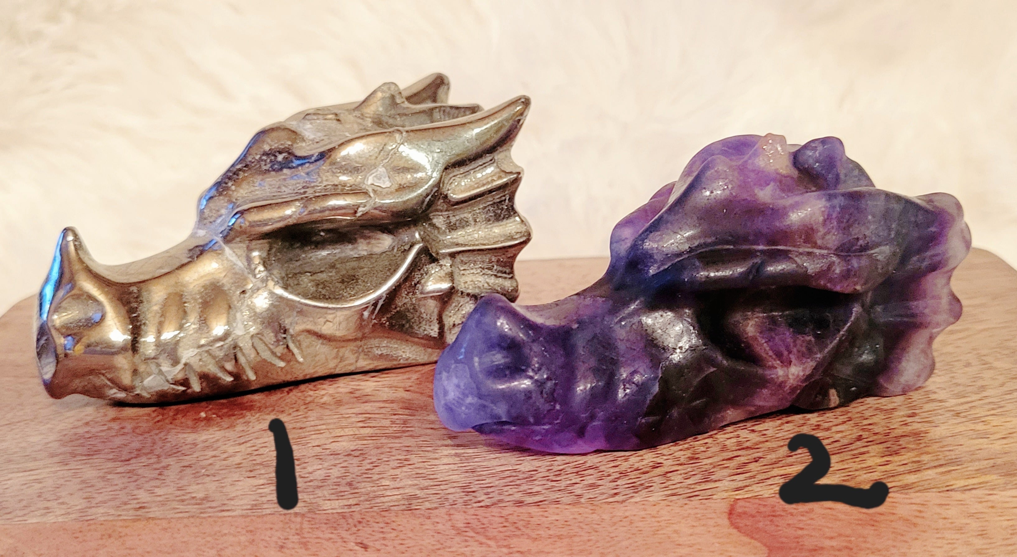 Dragon Heads, Fire Dragons, Flying Dragons, Raven Skulls, Crystal Carving, Stunning! Different Materials