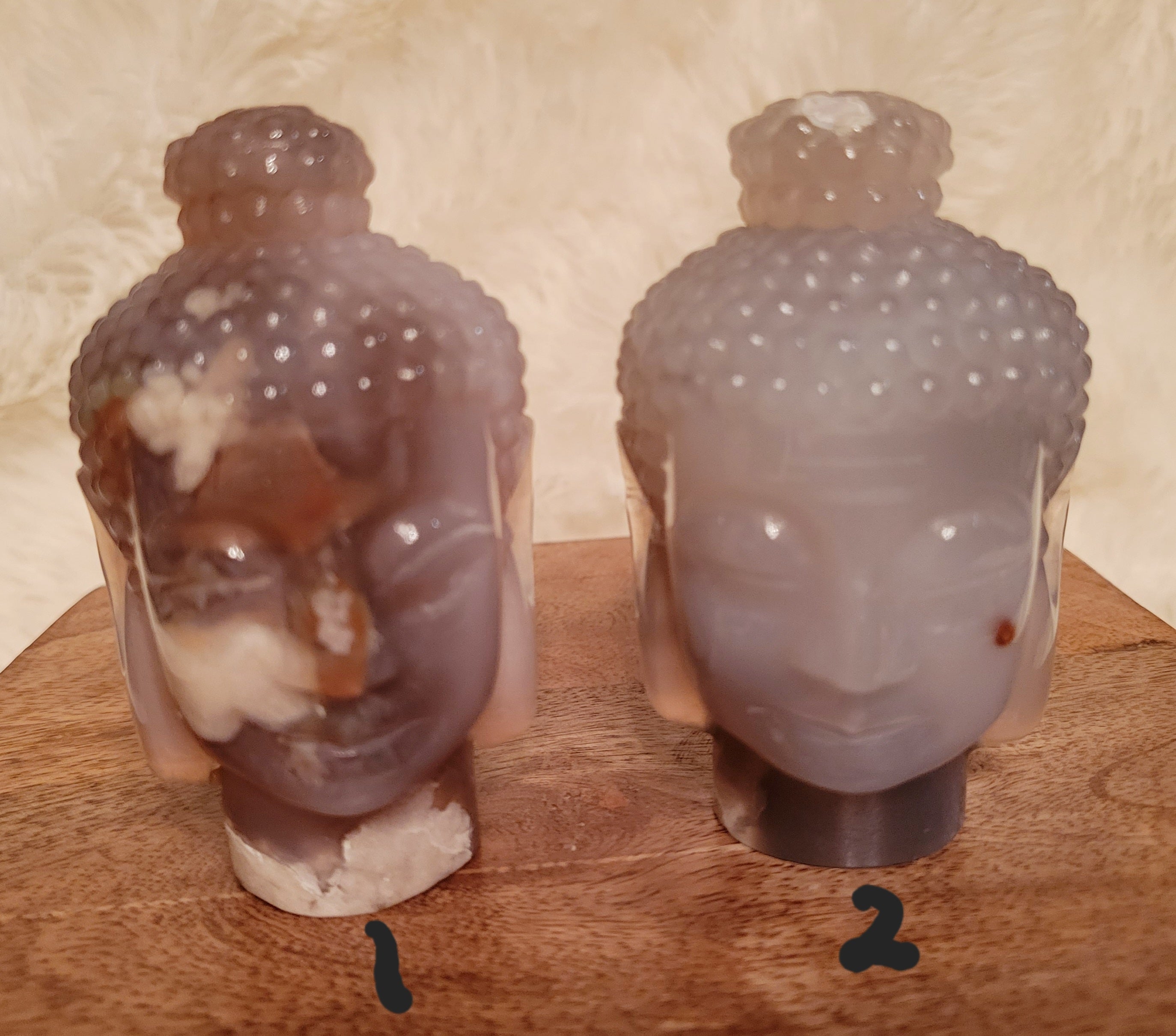 Small Buddha Heads, Crystal Carvings, Gorgeous! Different Materials