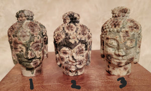 Small Buddha Heads, Crystal Carvings, Gorgeous! Different Materials