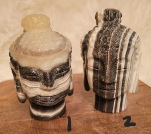 Small Buddha Heads, Crystal Carvings, Gorgeous! Different Materials