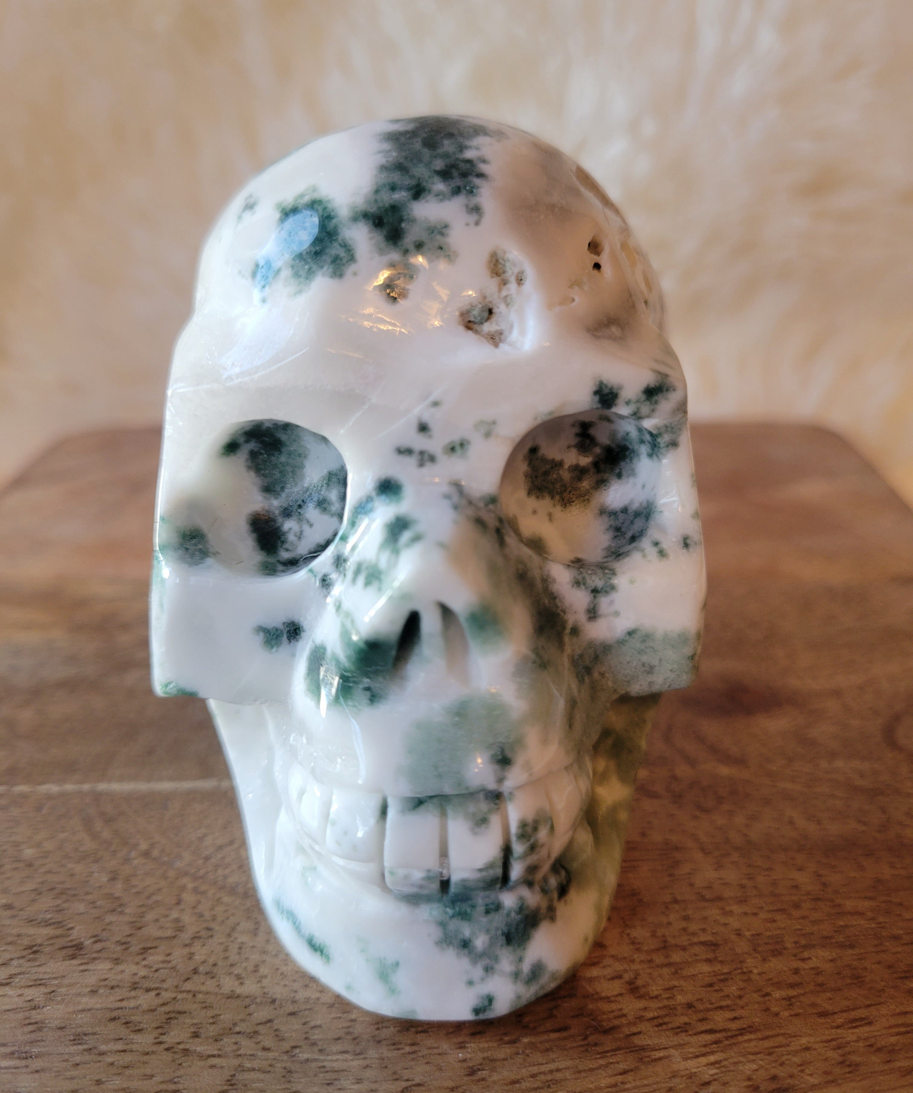 Moss Agate & Tree Agate Skulls, Crystal Carvings, Stunning!