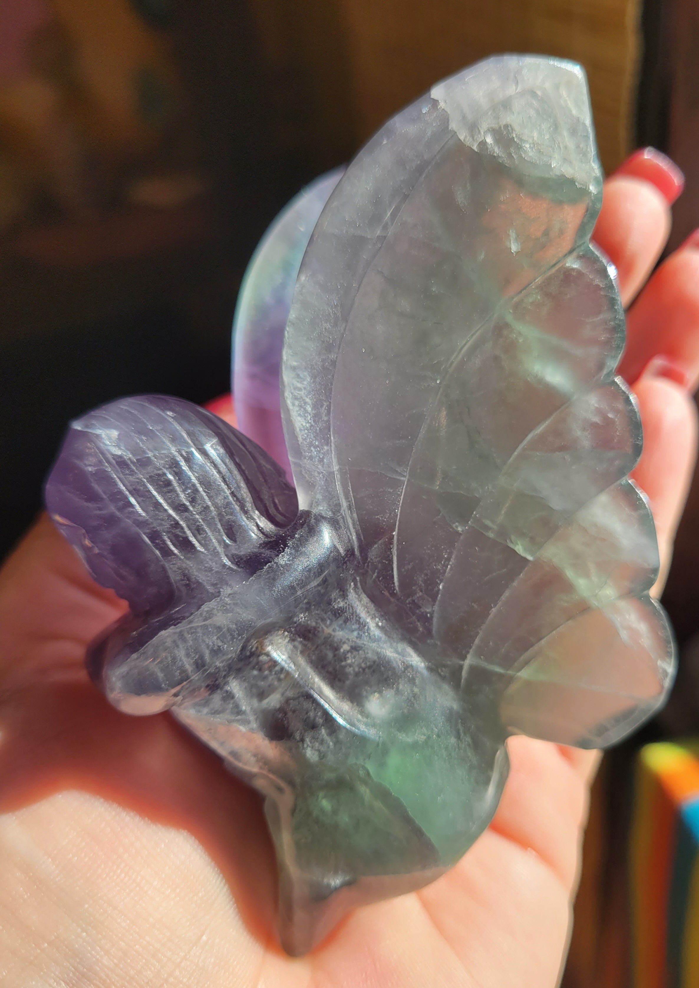 Fairies, Fairy, Butterflies, Bodies, Goddess, Crystal Carvings, Indigo Fluorite, Stunning!