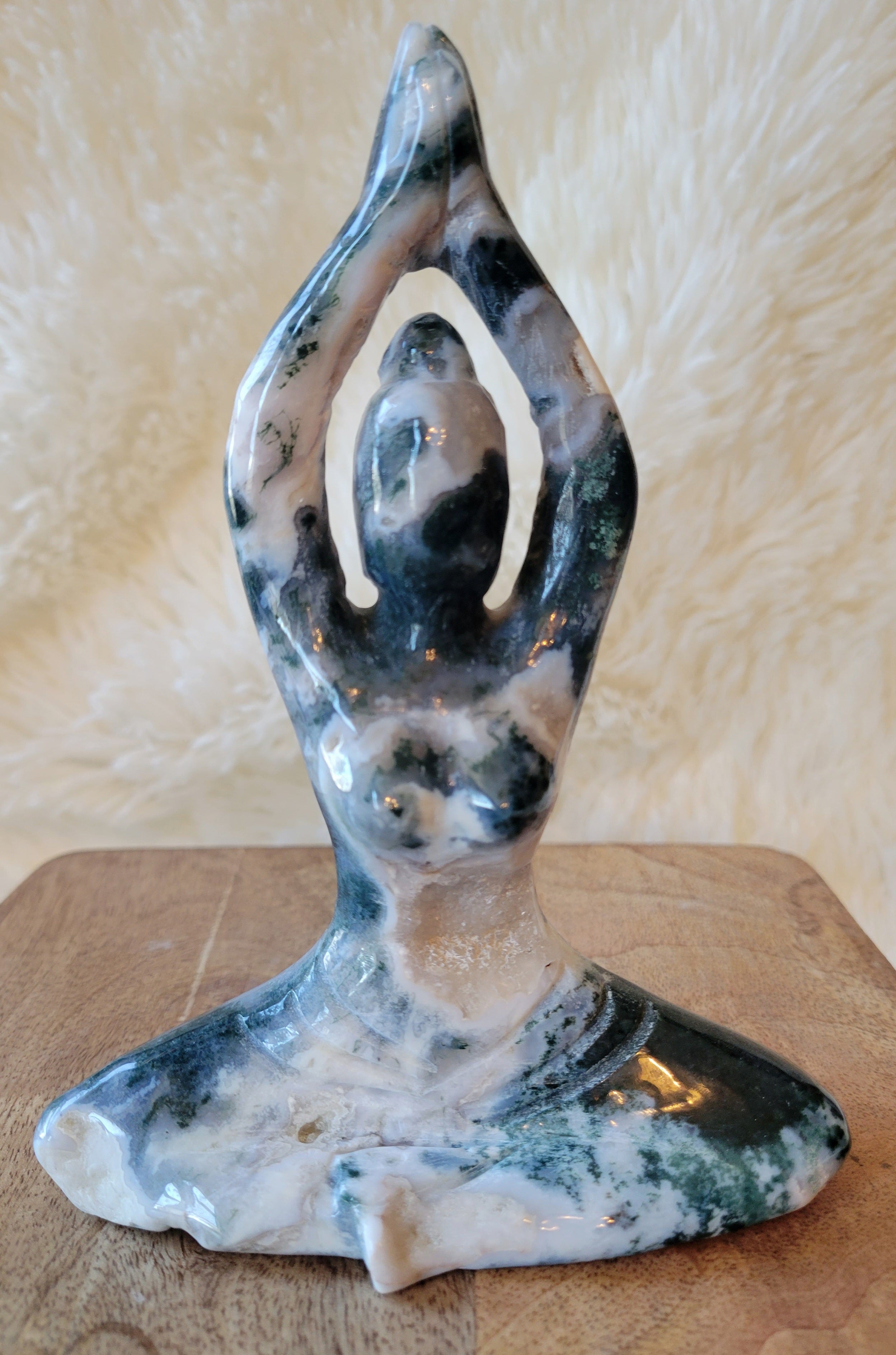 Large Yoga Lady, Bodies, Woman, Praying, Meditating, Goddess, Crystal Carvings, Stunning!