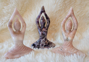 Large Yoga Lady, Bodies, Woman, Praying, Meditating, Goddess, Crystal Carvings, Stunning!