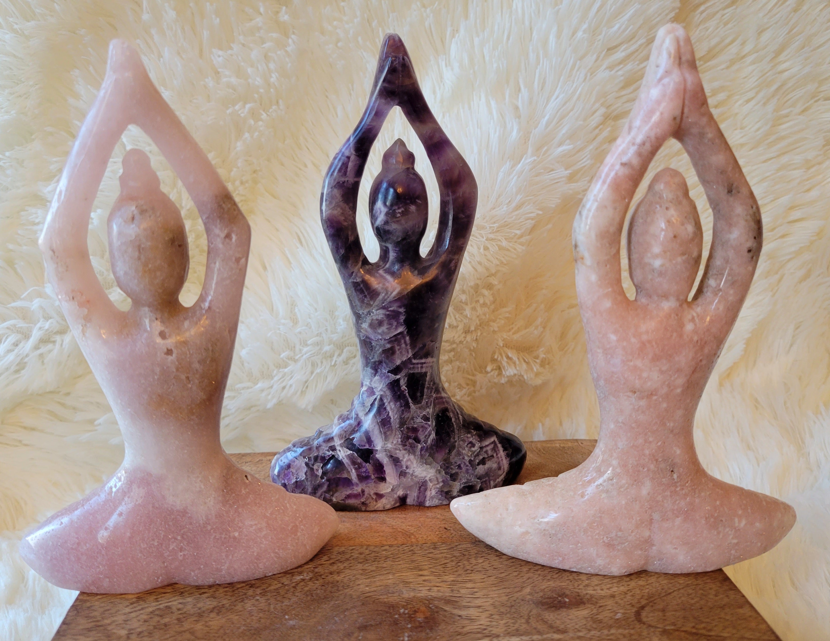 Large Yoga Lady, Bodies, Woman, Praying, Meditating, Goddess, Crystal Carvings, Stunning!