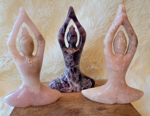 Large Yoga Lady, Bodies, Woman, Praying, Meditating, Goddess, Crystal Carvings, Stunning!