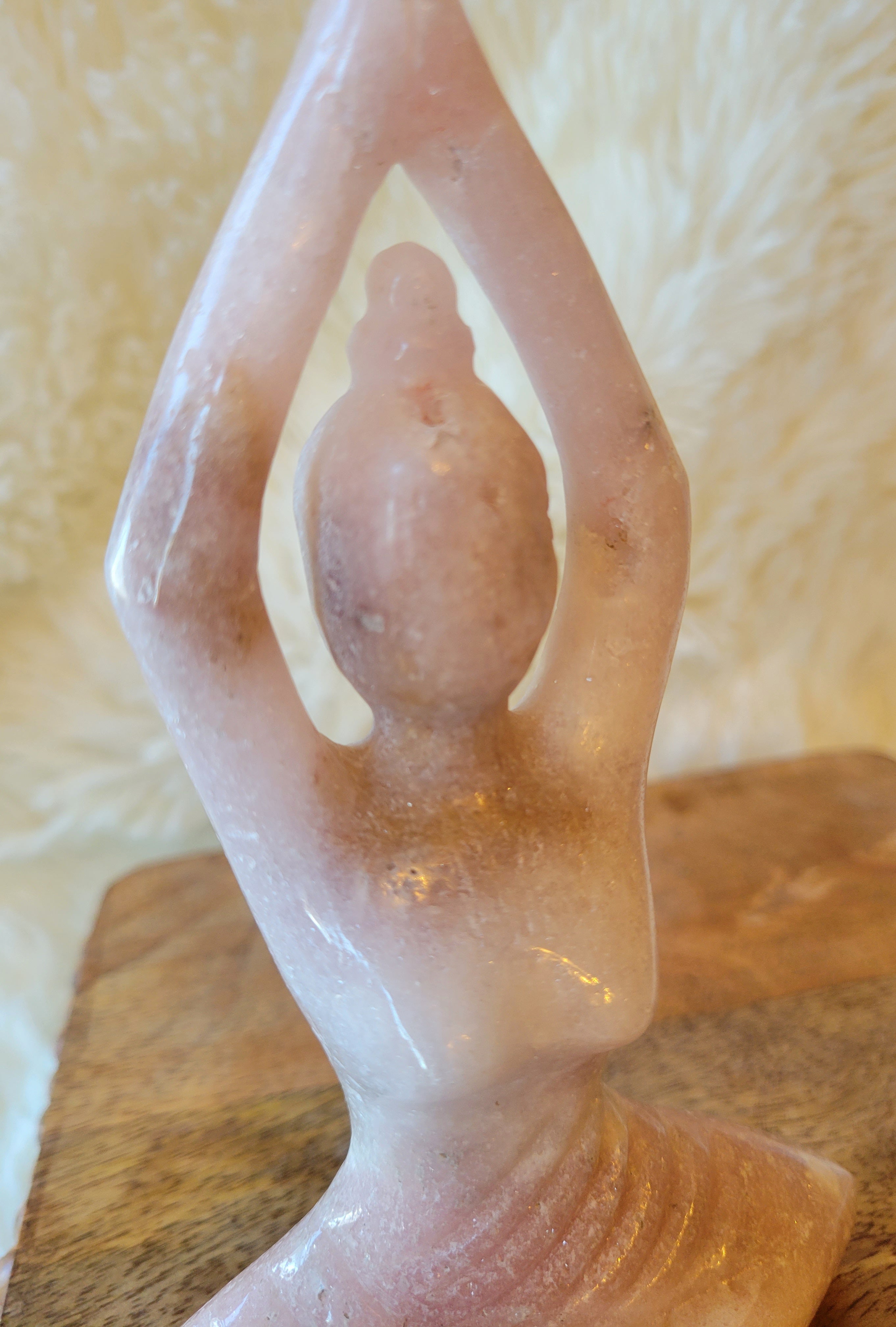 Large Yoga Lady, Bodies, Woman, Praying, Meditating, Goddess, Crystal Carvings, Stunning!