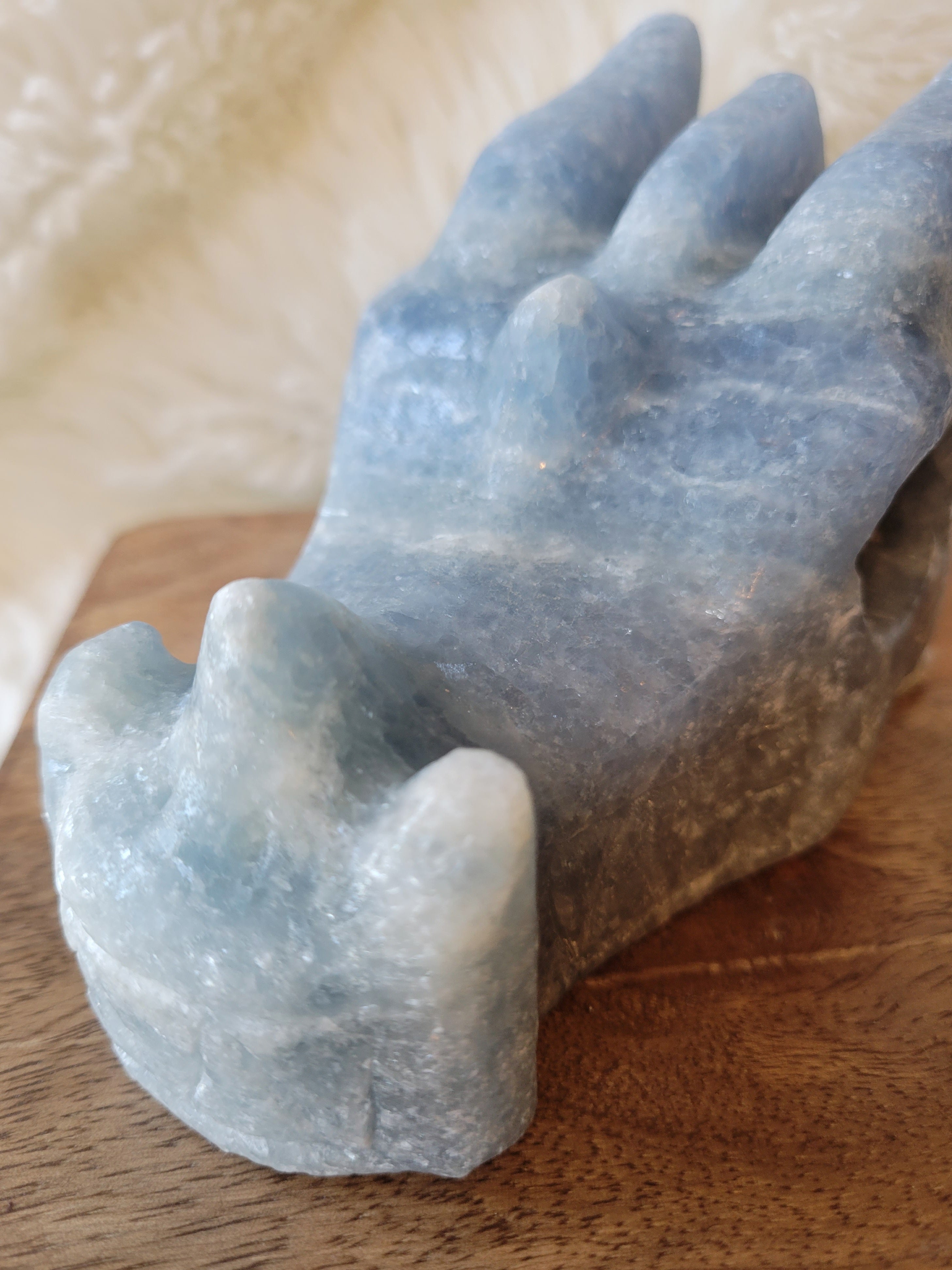 Celestite Large Dragon Head, Fire Dragon, Flying Dragon, Crystal Carving, Stunning!