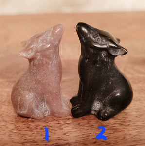 Miniature Howling Wolf, Mini Wolves, Crystal Carvings, Adorable! Different Materials