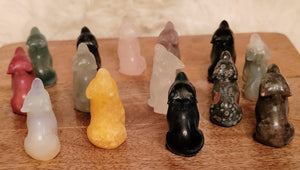 Miniature Howling Wolf, Mini Wolves, Crystal Carvings, Adorable! Different Materials