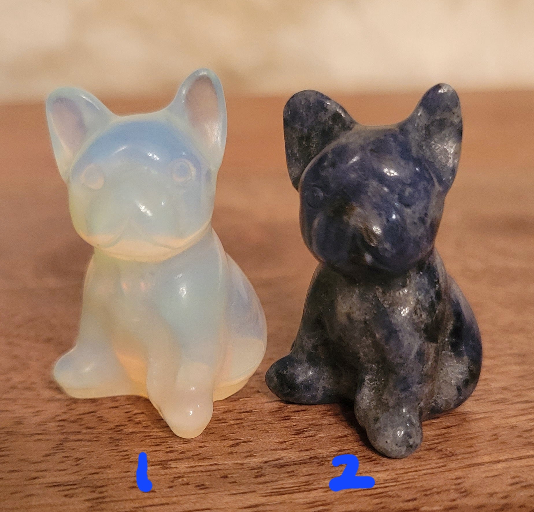 Miniature French Dogs, Pugs, Boston Terriers, Mini Dogs, Crystal Carvings, Adorable! Different Materials