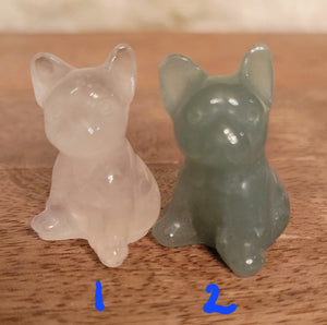 Miniature French Dogs, Pugs, Boston Terriers, Mini Dogs, Crystal Carvings, Adorable! Different Materials