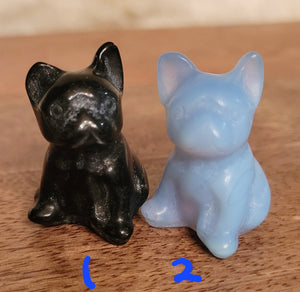 Miniature French Dogs, Pugs, Boston Terriers, Mini Dogs, Crystal Carvings, Adorable! Different Materials