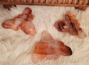 Fire Quartz Bees, Red Hematoid Bees, Honeybees, Queen Bee, Bumblebees, Crystal Carvings, Stunning Some With Rainbows!