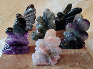 Fairies, Butterflies, Bodies, Goddess, Crystal Carvings, Moss agate, Mookaite, Ocean Jasper, Selenite, Stunning!