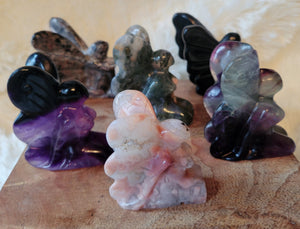 Fairies, Butterflies, Bodies, Goddess, Crystal Carvings, Moss agate, Mookaite, Ocean Jasper, Selenite, Stunning!