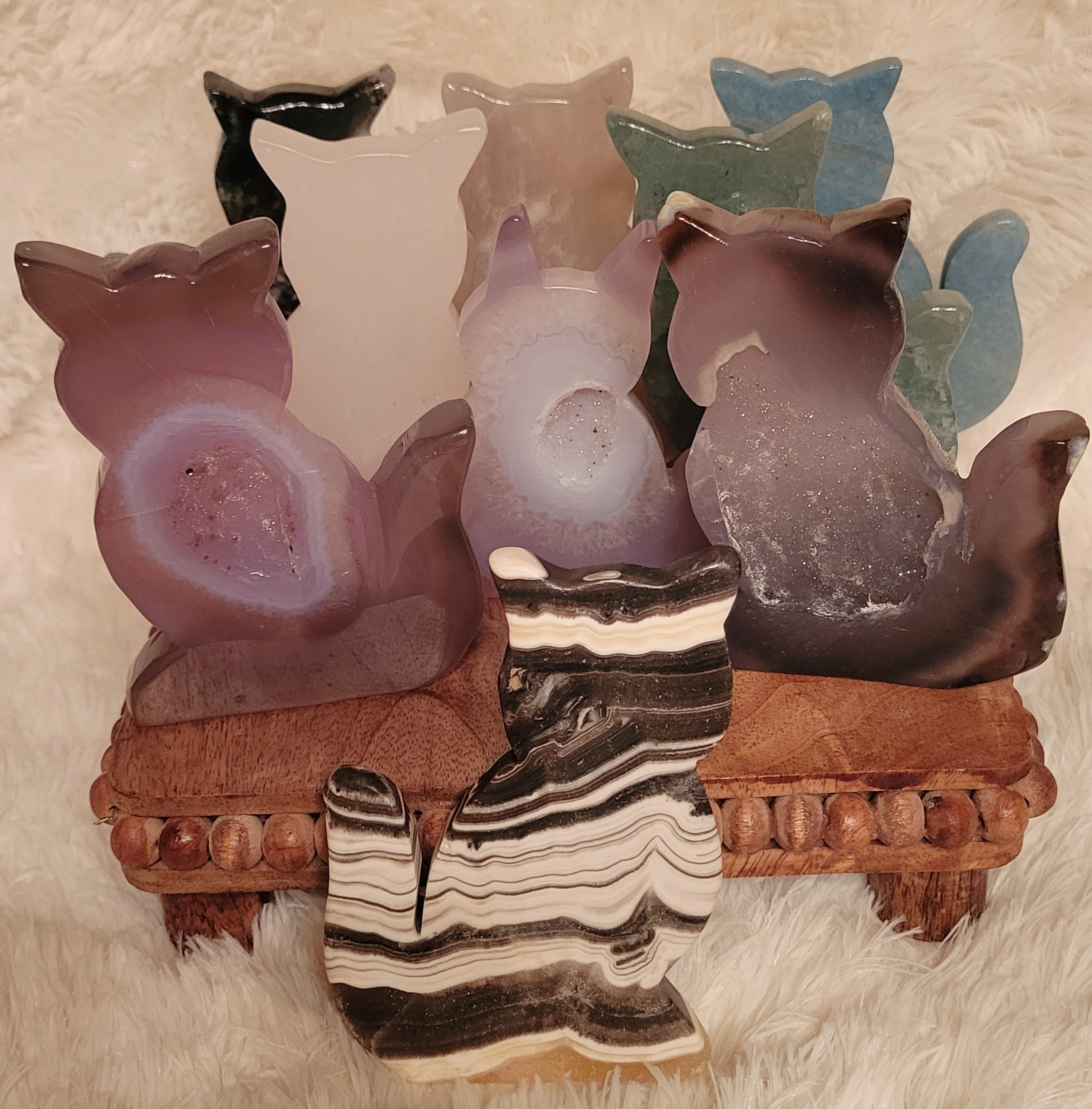 Cat, Kitten shape, Slabs, Crystal Carvings, Gorgeous! Different Materials