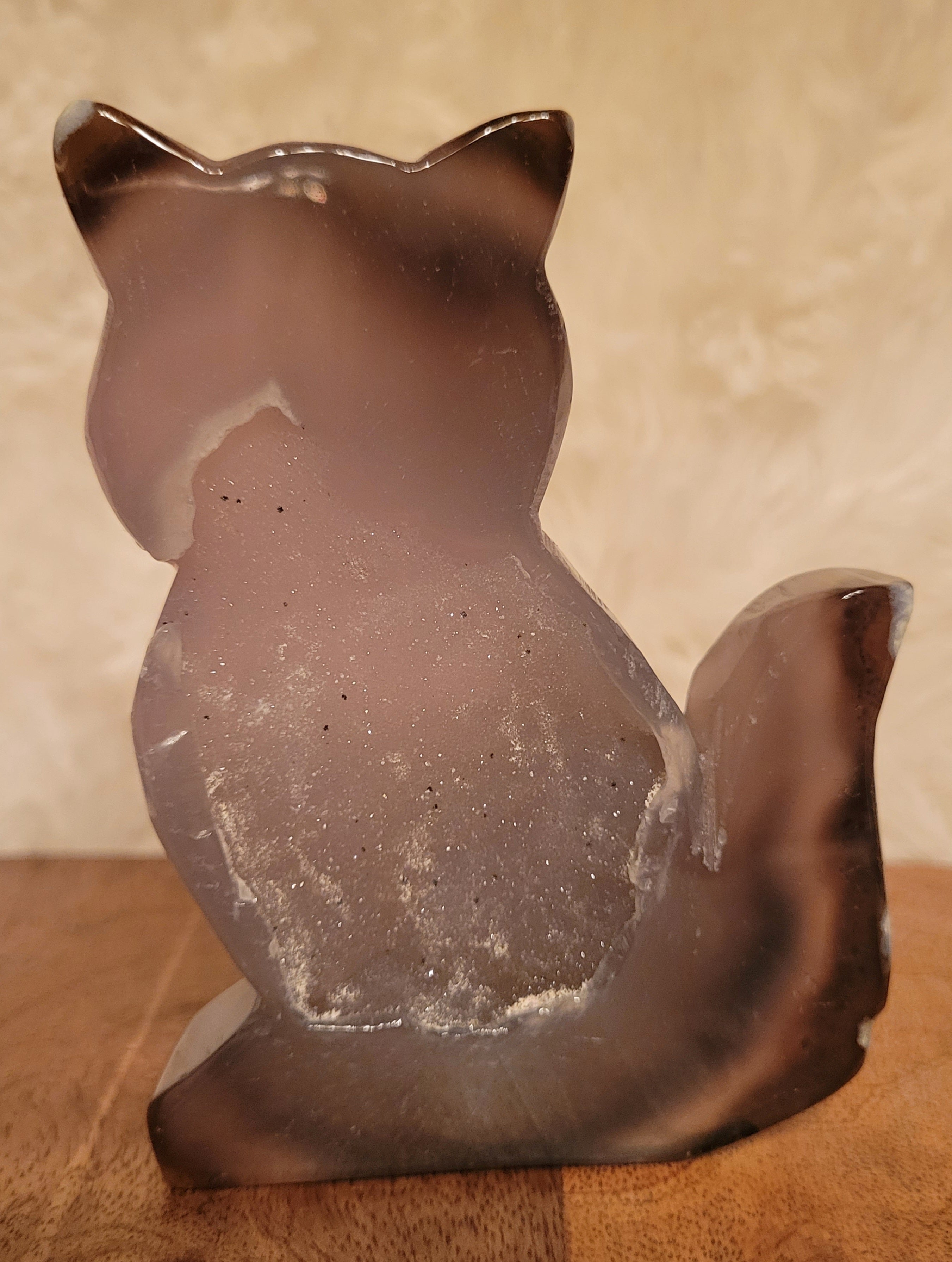 Druzy Agate Cat, Kitty, Kitten shape, Slabs, Crystal Carvings, Gorgeous! Different Materials