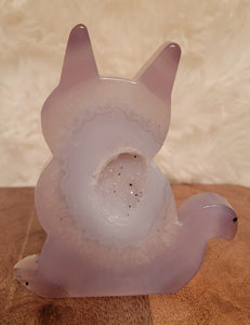 Druzy Agate Cat, Kitty, Kitten shape, Slabs, Crystal Carvings, Gorgeous! Different Materials