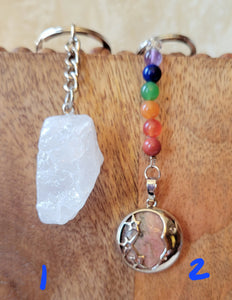 Keychains, Stone Keychains, Crystal Keychains, Crystal Carvings, Skulls, Elephants, Hamsa, Hearts, Etc.