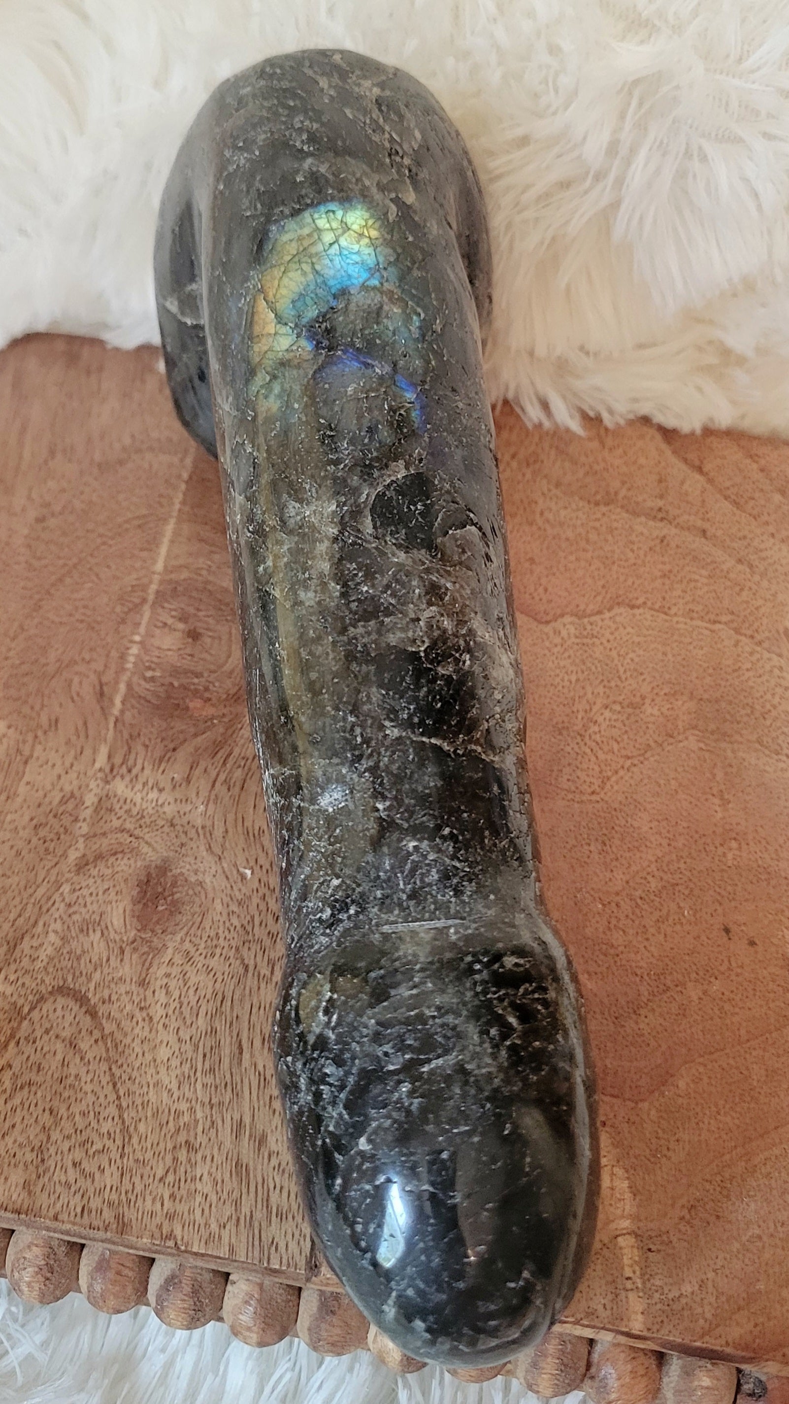 Crystal Carvings, Large Crystal Penis, Phallus, Men's Parts, Gorgeous Labradorite with Beautiful Flash!