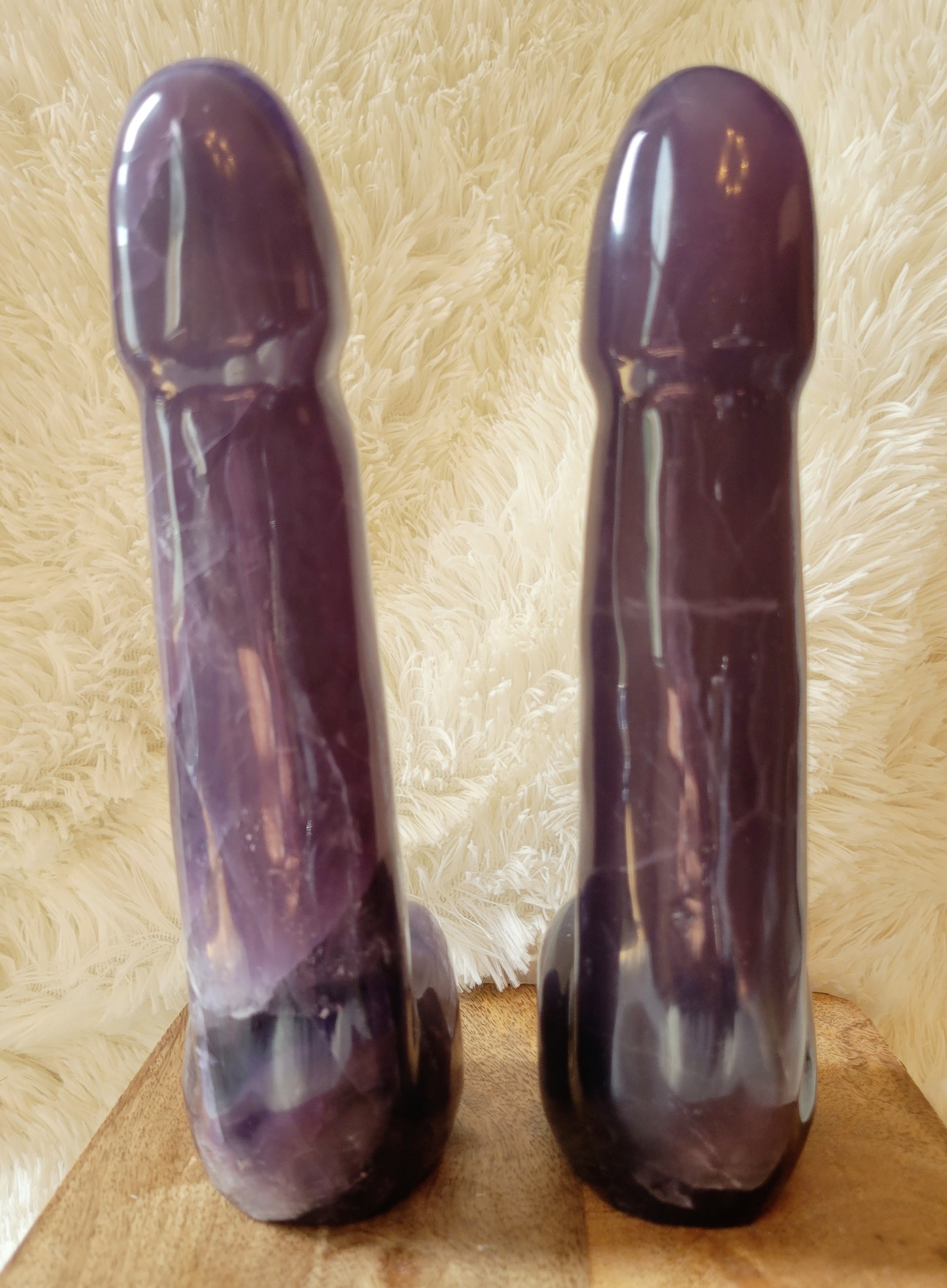 Crystal Carving, Large Penis, Phallus, Men's Parts, Gorgeous Purple Indigo Fluorite with Beautiful Banding!