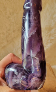 Crystal Carving, Large Penis, Phallus, Men's Parts, Gorgeous Purple Indigo Fluorite with Beautiful Banding!