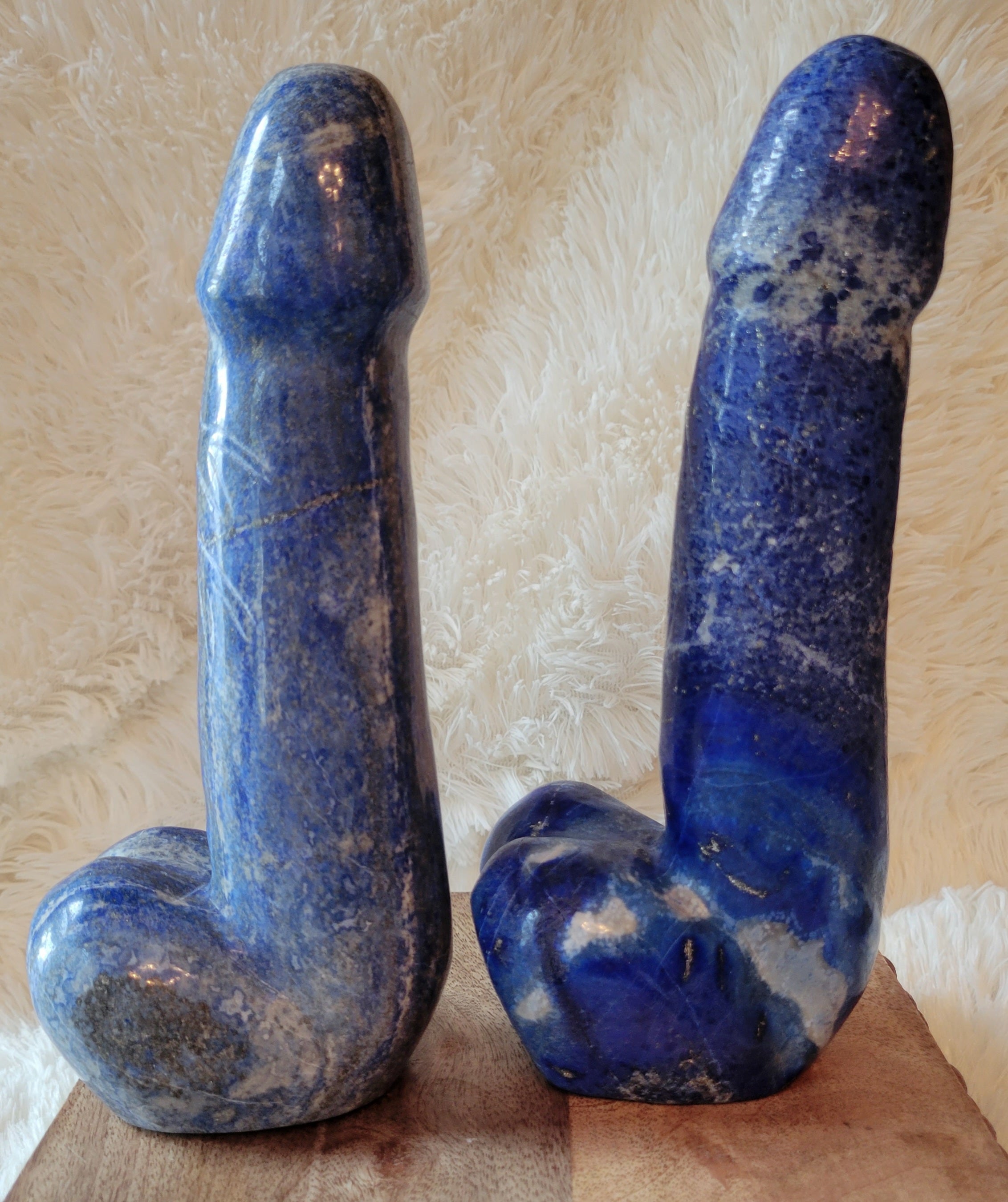 Crystal Carving, Large Penis, Phallus, Men's Parts, Gorgeous Lapis Lazuli with Beautiful Banding!