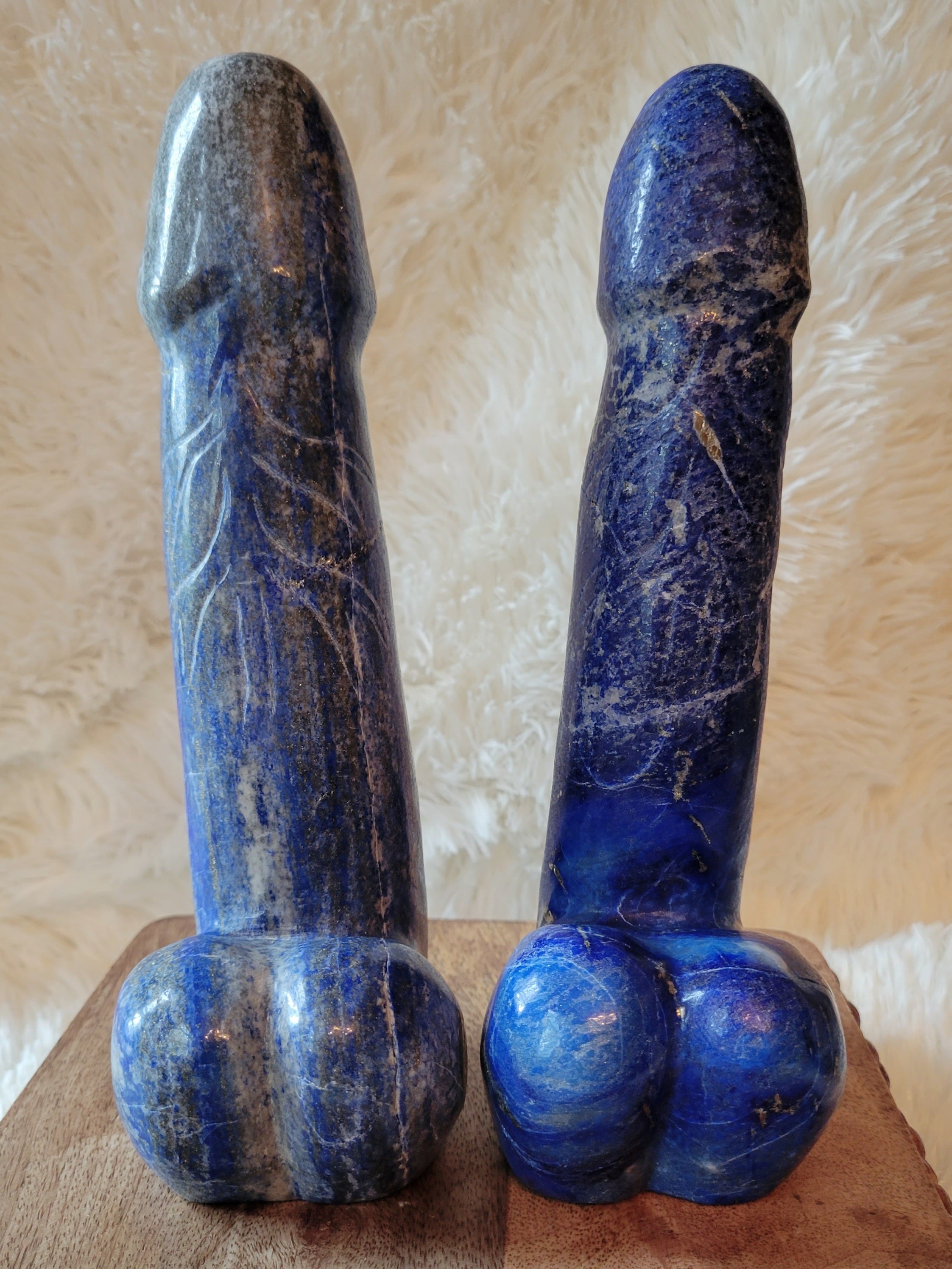 Crystal Carving, Large Penis, Phallus, Men's Parts, Gorgeous Lapis Lazuli with Beautiful Banding!