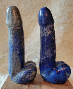 Crystal Carving, Large Penis, Phallus, Men's Parts, Gorgeous Lapis Lazuli with Beautiful Banding!