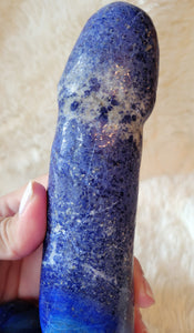 Crystal Carving, Large Penis, Phallus, Men's Parts, Gorgeous Lapis Lazuli with Beautiful Banding!