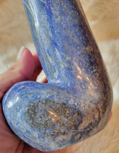 Crystal Carving, Large Penis, Phallus, Men's Parts, Gorgeous Lapis Lazuli with Beautiful Banding!