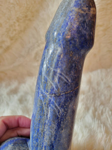 Crystal Carving, Large Penis, Phallus, Men's Parts, Gorgeous Lapis Lazuli with Beautiful Banding!