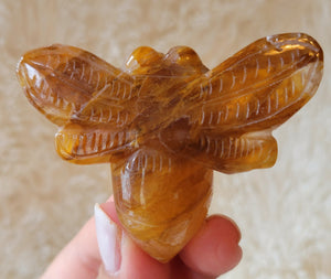 Golden Healer Bees, Honeybees, Quartz Bees, Queen Bee, Bumblebees, Crystal Carvings, Stunning Some With Rainbows!