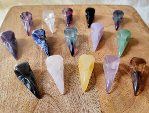 Miniature Raven Skulls, Mini Ravens, Mini Skulls, Crystal Carvings, Beautiful!